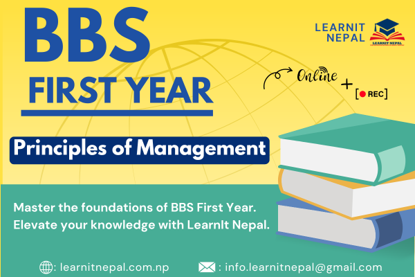 BBS First Year - Principles of Management	 - LearnIt Nepal cover