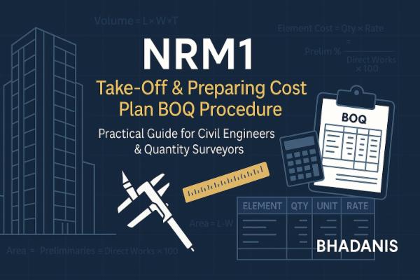 NRM1: Take-Off and Preparing Cost Plan BOQ Procedure – Practical Guide for Civil Engineers & Quantity Surveyors cover