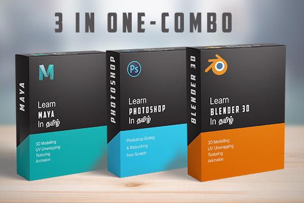 Complete 3D & Design Bundle in Tamil – Photoshop, Maya & Blender Course from Scratch cover