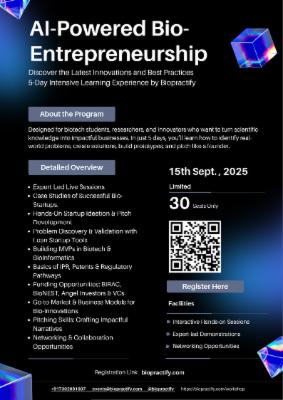 AI - Powered Bio-Entrepreneurship (22nd September,2025 - 29th September,2025) cover