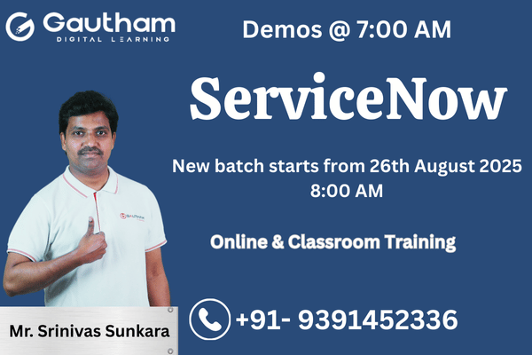 ServiceNow Live Classes : New Batch Starts from 26th August 2025 7:00 AM cover