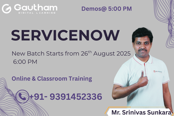 ServiceNow Live Classes : New Batch Starts from 26th August 2025 6:00 PM cover