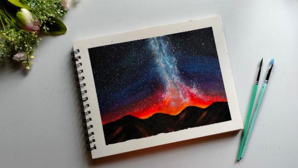 Galaxy Painting using Acrylics cover