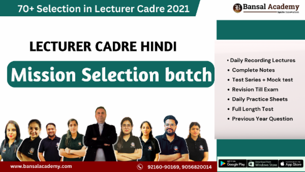 LECTURER CADRE HINDI MISSION SELECTION BATCH cover