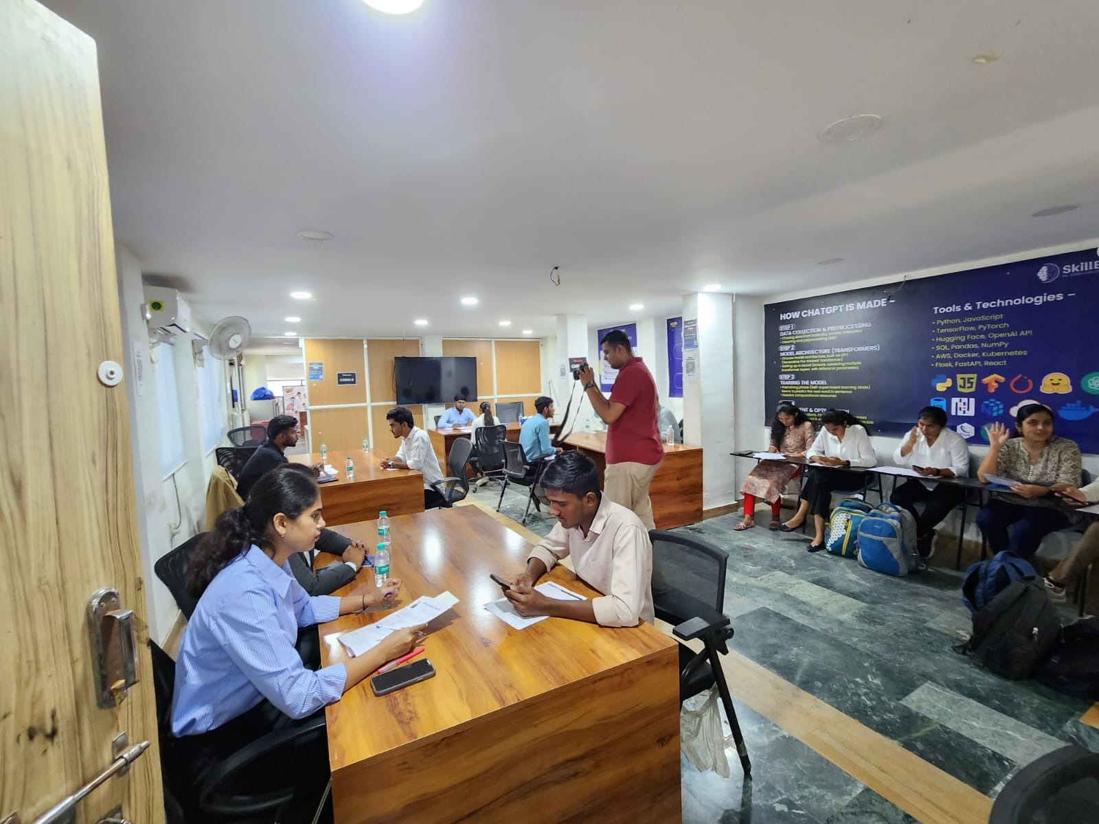 Candidate in a mock interview