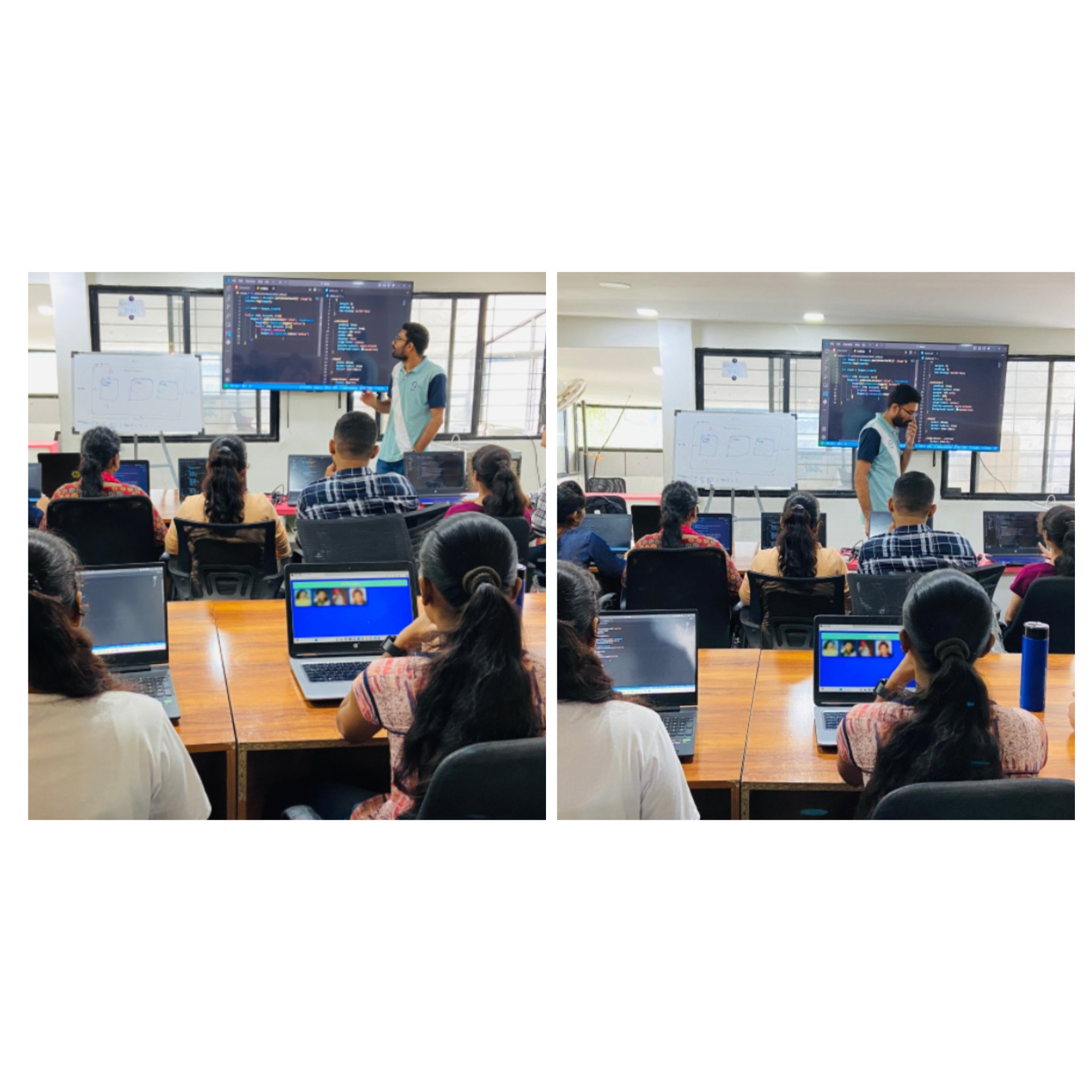 Students learning from instructors