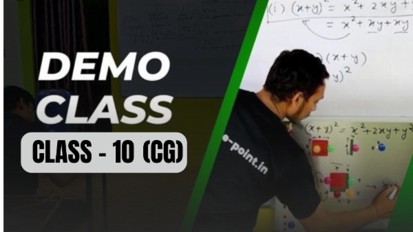 CLASS 10TH MATHS CG BOARD DEMO CLASS | e-point Coaching cover