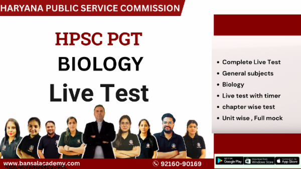 HPSC PGT BIOLOGY LIVE TEST cover