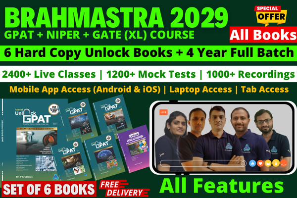Unlock GPAT (Set of 6 Books) + Brahmastra GPAT, NIPER 2029 Live, GATE (XL) Batch Free | 4 Year Course cover