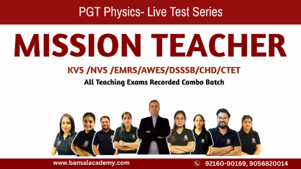 KVS PGT PHYSICS LIVE TEST cover