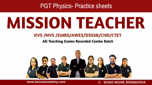 KVS PGT PHYSICS PRACTICE SHEETS cover