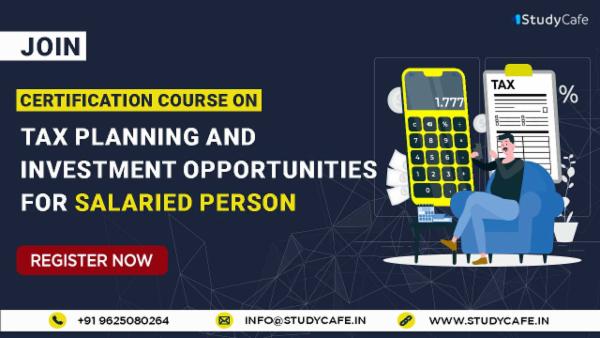 Certification Course on Tax Planning and Investment Opportunities for Salaried Persons cover