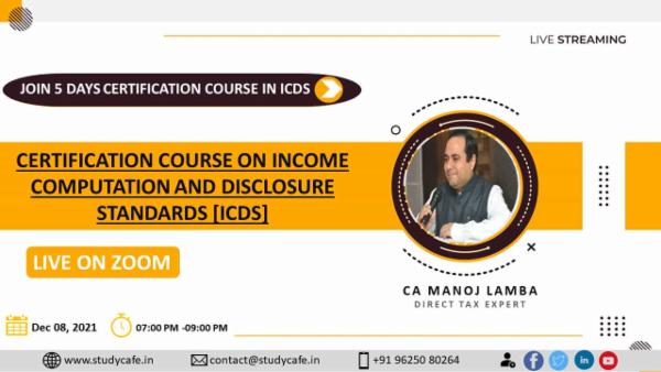Certification Course on Income Computation and Disclosure Standards [ICDS] cover