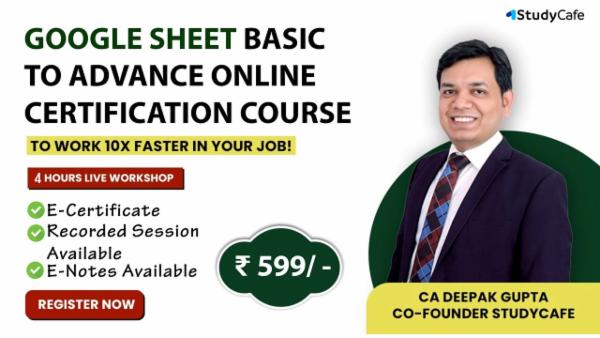 Google Sheet Basic to Advance Online Certification Course cover