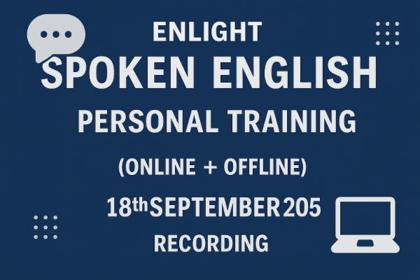 Enlight Spoken English Personal Training (Online + Offline) 18th September 2025_10 AM cover
