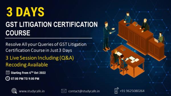 GST Litigation Certification Course for 3 Days cover