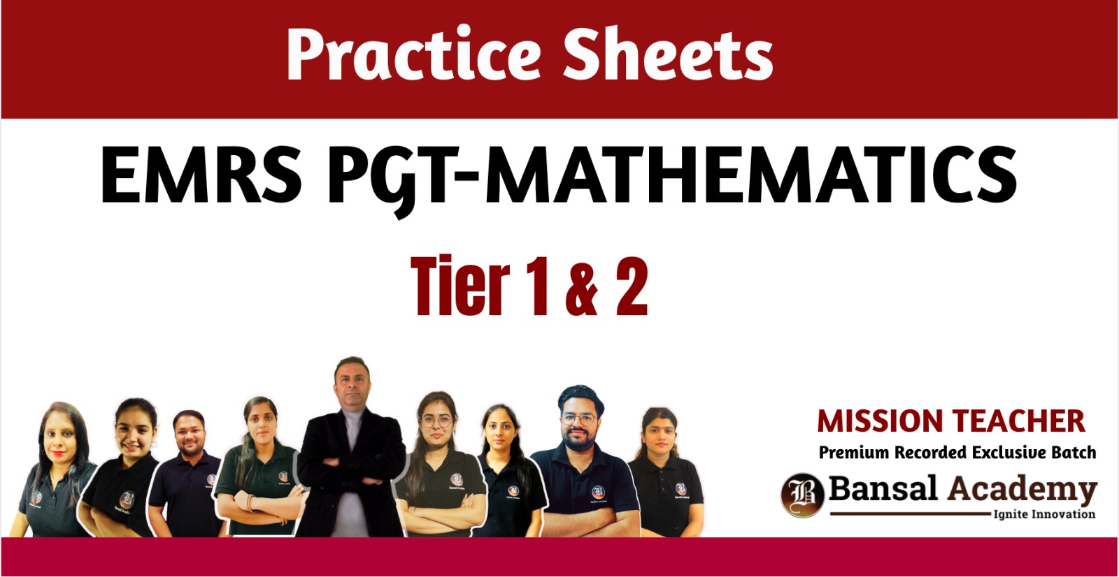 EMRS PGT MATHEMATICS PRACTICE SHEET cover