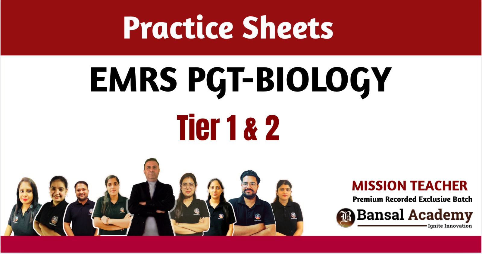 EMRS PGT BIOLOGY PRACTICE SHEET cover