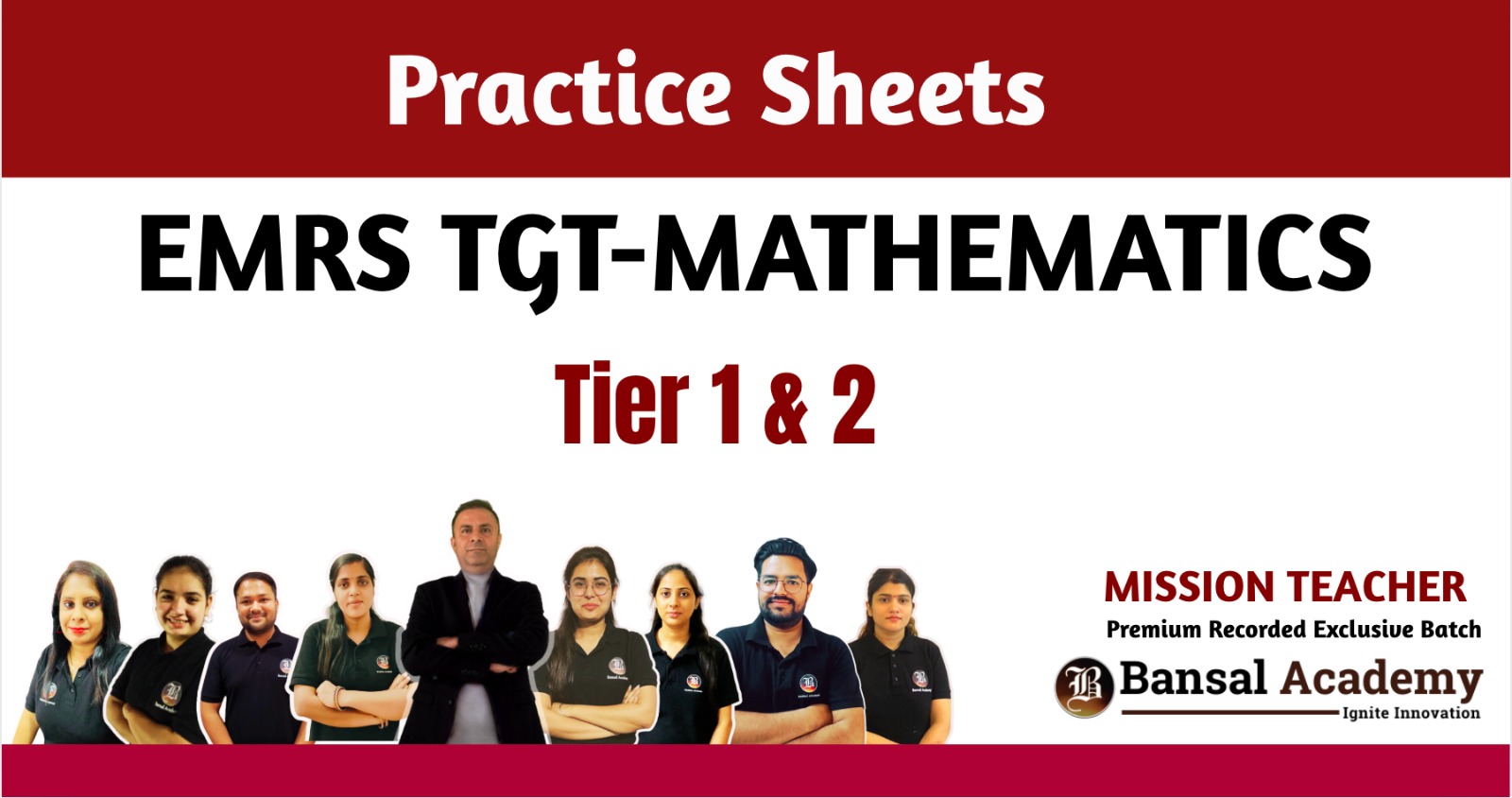 EMRS TGT MATHEMATICS PRACTICE SHEET cover