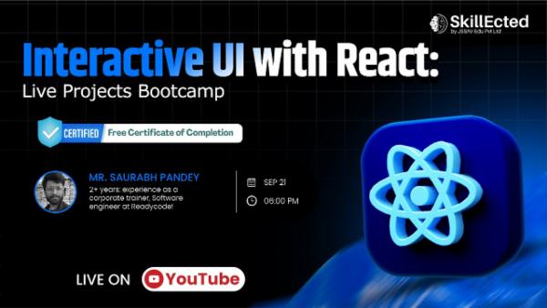 Interactive UI with React: Live Projects Bootcamp cover