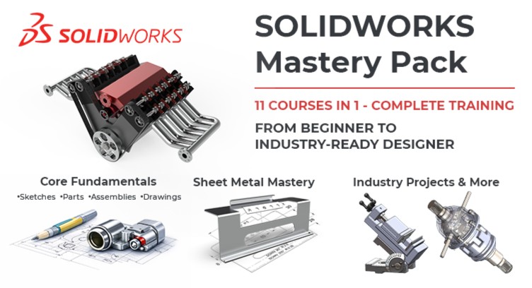 SOLIDWORKS Mastery Pack – 11 Courses in 1 | Complete Beginner to Industry Training cover