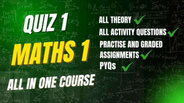 Maths-1 QUIZ 1 (Week 1 - Week4) cover