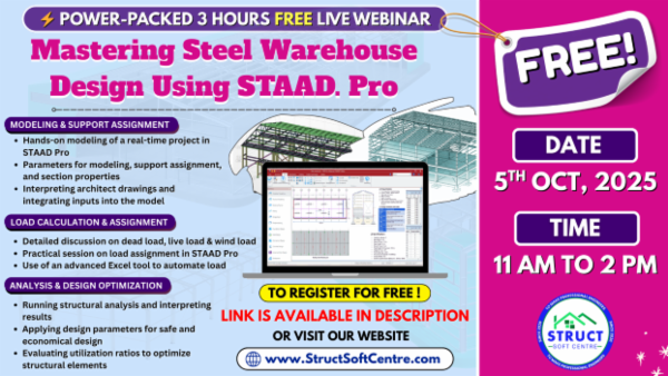 Power-Packed 3 Hours Workshop - Mastering Steel Warehouse Design Using STAAD Pro: A Practical Guide cover
