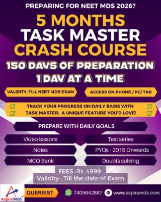 NEET MDS 2026 CRASH COURSE cover