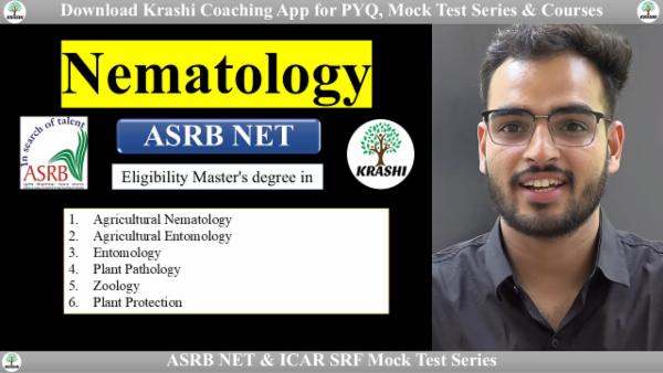 NEMATOLOGY ASRB NET EXAM 2025 MOCK TEST SERIES BY KRASHI  cover