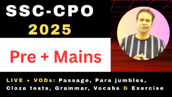 SSC-CPO 2025 (Pre + Mains) VODs + Live (2 years unlimited watch) cover