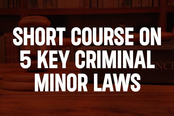 Short Course on 5 Key Criminal Minor Laws- Recorded Lectures cover