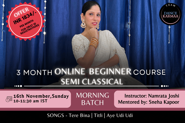 3 Month Online Beginner Semi-classical Course - Morning Batch cover