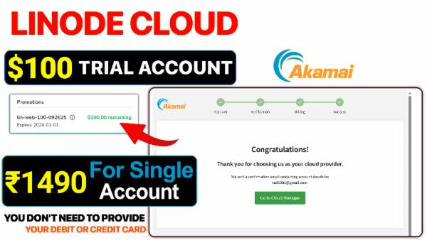 Linode $100 Free Credit Account Buy 2025 | No Need Debit or Credit Card cover