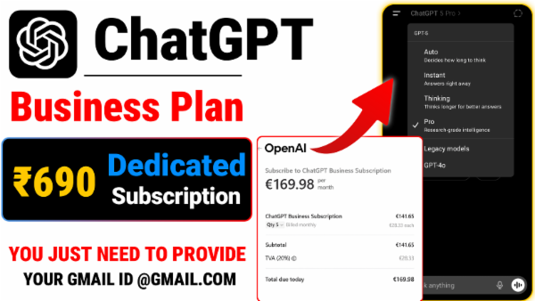 ChatGPT Business Subscription 5 Team Member Plan ( Trial Account Buy ) cover