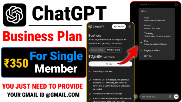 ChatGPT Business Plan Single User Access ( 30 Day's Validity ) cover