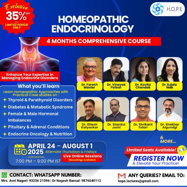 Homoeopathic Endocrinology - A comprehensive Course cover