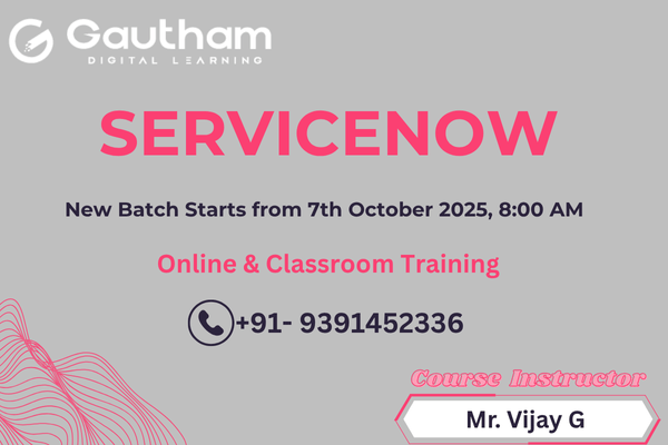 ServiceNow Live Classes : New Batch Starts from 7th October 2025 8:00 AM cover