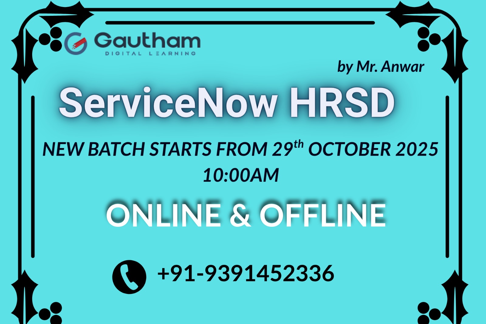 ServiceNow HRSD - New batch starts from 9th October 2025  cover