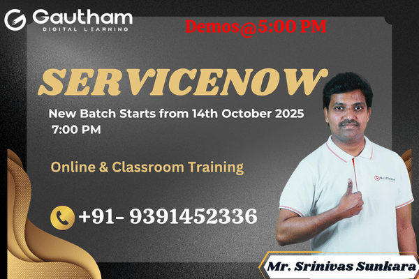 ServiceNow Live Classes : New Batch Starts from 14th October 2025 7:00 PM cover