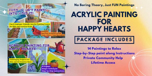 Acrylic Painting for Happy Hearts Package cover