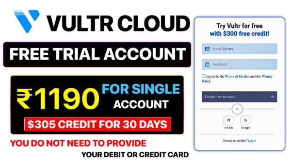 Vultr Cloud $300 Trial Account Buy ( Create VPS Server ) cover