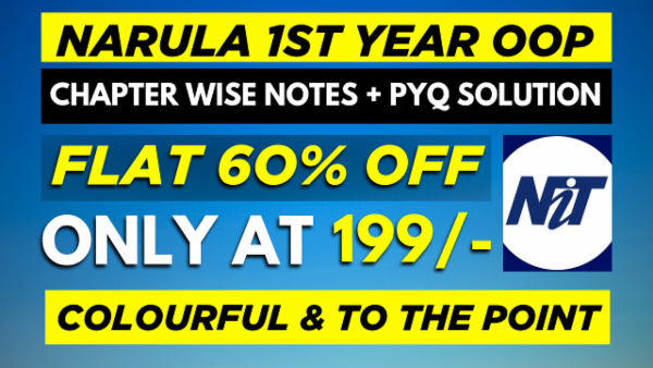 NARULA INSTITUTE OF TECHNOLOGY 1ST YEAR OBJECT ORIENTED PROGRAMMING WITH JAVA CHAPTER WISE NOTES+PYQ WITH SOLUTION cover