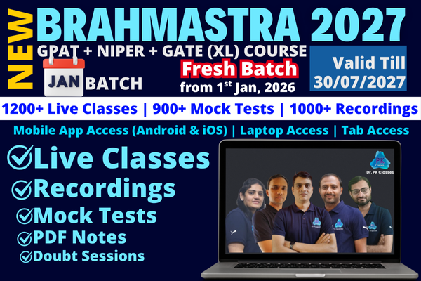 Brahmastra GPAT + NIPER 2027 Live + GATE (XL) | January Fresh Batch | 1.5 Year Course cover