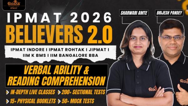 IPMAT 2026 | Believers Batch 2.0 | Verbal Ability & Reading Comprehension by SHARWARI MAAM & BRIJESH SIR for IPMAT 2026 cover