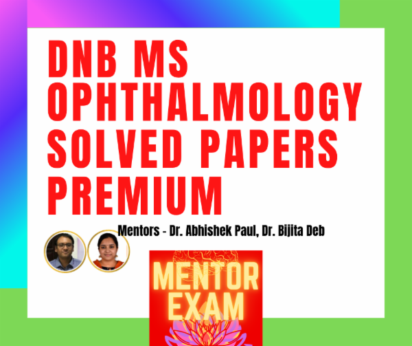 Ophthalmology DNB MS Solved Question Papers Theory Exam Course PREMIUM cover