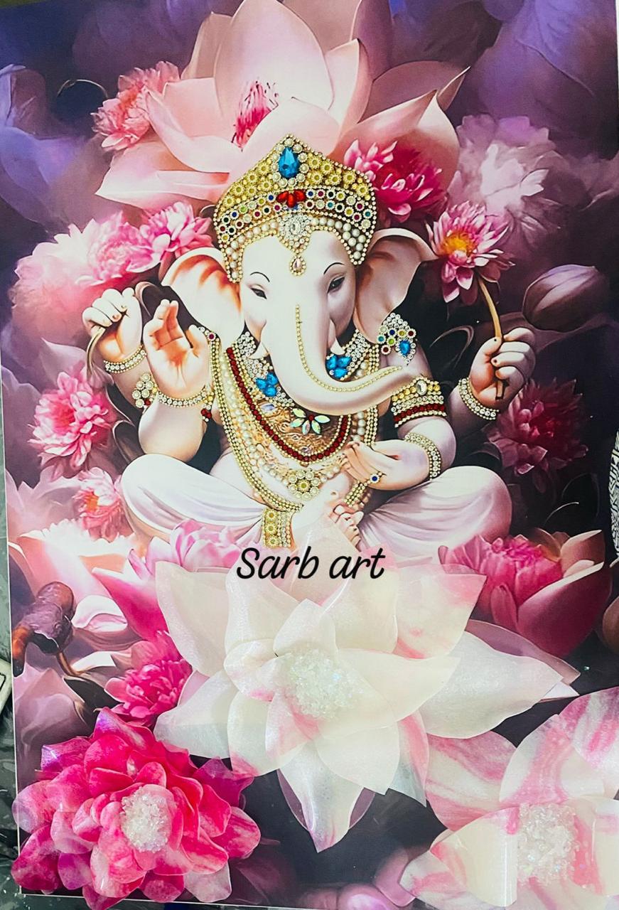 Ganesha 3d photo resin with jewelry embellishments cover