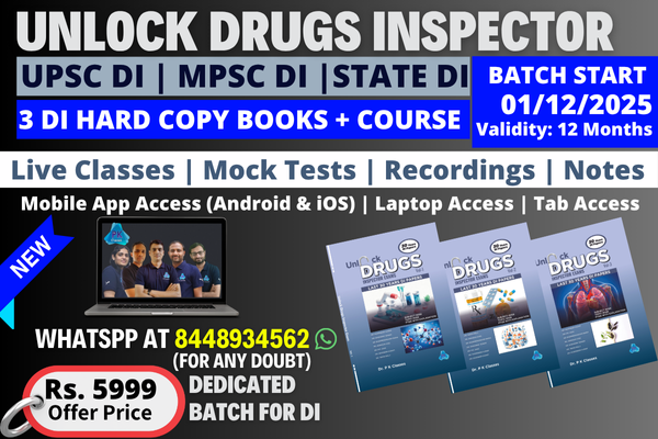 Unlock DI (3 Book Set) & Course Batch (For Central & State DI Exams) | Pharma & Non-Pharma Subjects | 12 Months Validity cover
