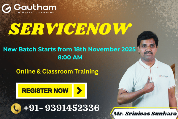 ServiceNow Live Classes : New Batch Starts from 18th November 2025 8:00 AM cover