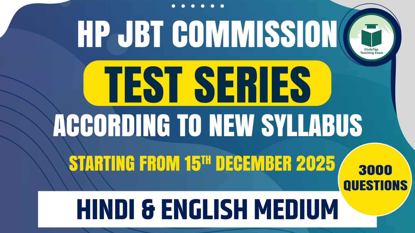 HP JBT 2025 | NEW TEST SERIES | ACCORDING TO NEW SYLLABUS | 3000 QUESTIONS cover