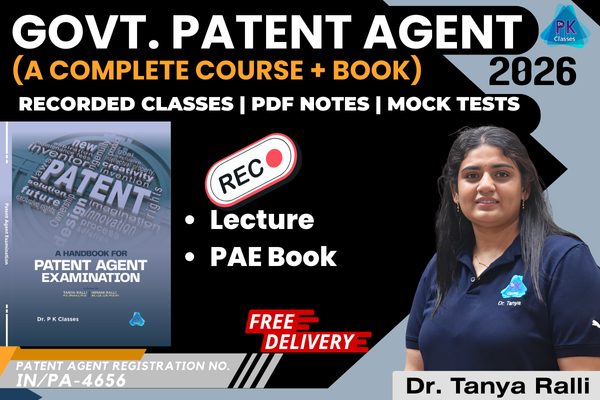 PAE Book (Hard Copy) + Government Patent Agent Exam 2026 - A Complete Course (Recording) | by Dr. Tanya Ralli cover